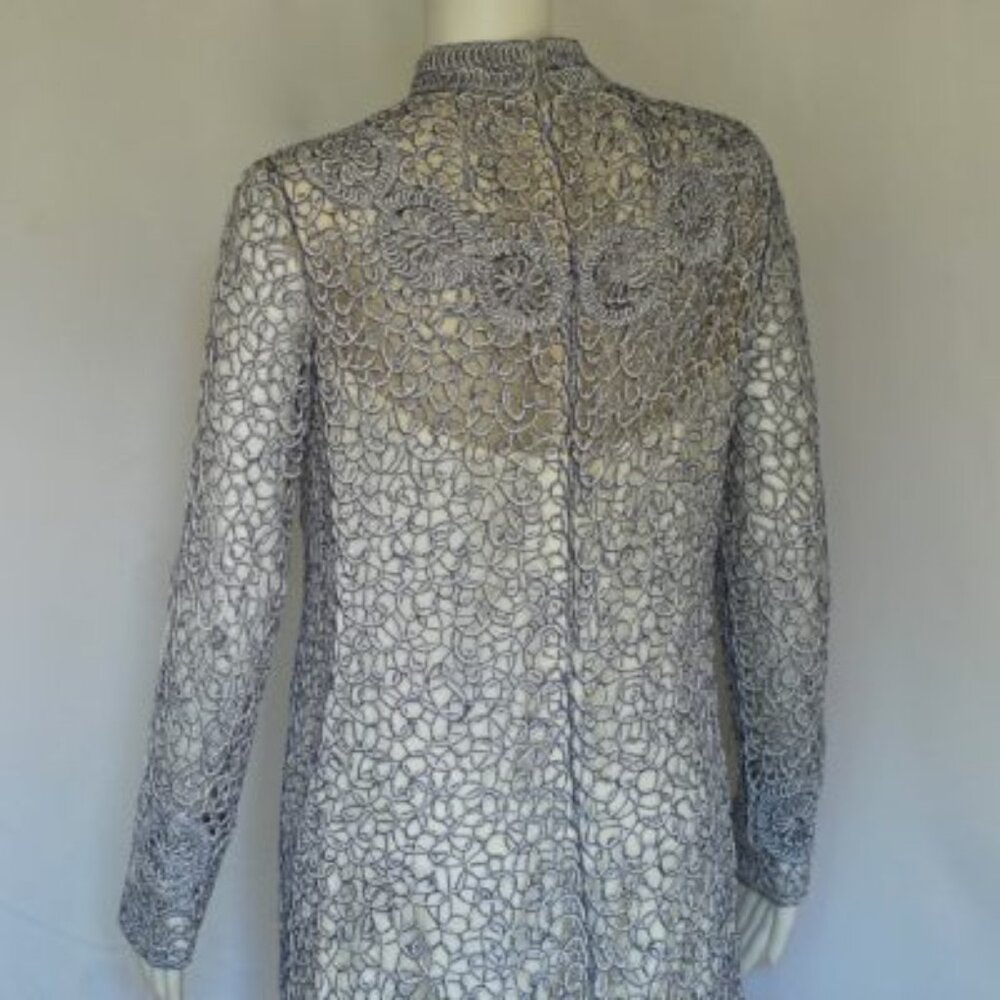 Roger Freres Paris 1970's Gown With An Elaborate Concentric Design - France - Picture 3 of 7